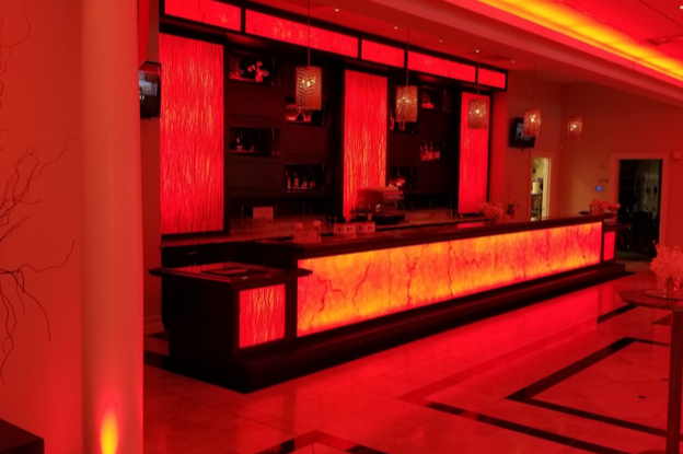 Red Bar Lighting Installation